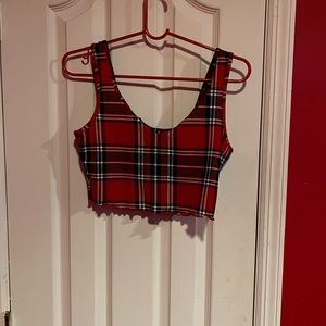 Plaid print tank top